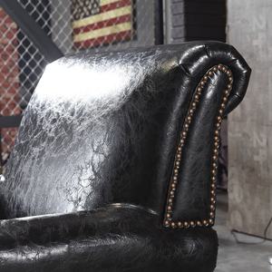 براون الجلود خمر loveseater 1 + 2 + 3 عالية الظهر الأريكة طقم أريكة - Product Image 4