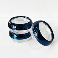 Pots cosmétiques vides Spot 50g, corps de pot transparent avec couvercle à vis électroplaqué bleu foncé, pots de rangement pour safran