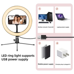 Hongdak nhà máy 10 inch Vòng điền vào ánh sáng RGB sống dẫn đầy màu sắc vòng ánh sáng di động sống Máy tính để bàn chân điền vào ánh sáng - Product Image 6