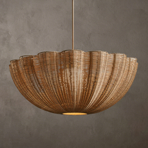 Lampe suspendue en rotin tressé naturel, grande taille, style Wabi Sabi, pour salle à manger, chambre, appartement, éclairage intérieur - Product Image 3