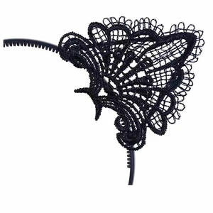 Sexy Black <strong>Lace</strong> Cat Ears <strong>Headbands</strong> Lovely Crochet <strong>Headbands</strong> Show Girl Hair Accessories - Product Image 5