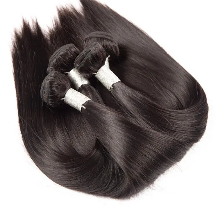 Wholesale Natural color raw hair indian curly tape straight hair extensions 100% human hair bundles