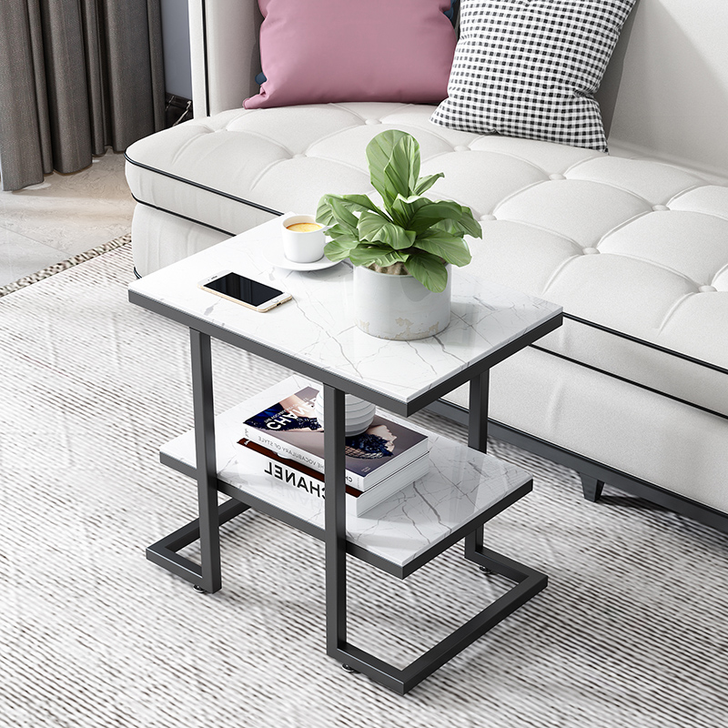 Nordic Modern Creative Marble Coffee Tea Table Luxury Bedside Cabinet for Living Room Bedroom Net Red Sofa Home Furniture