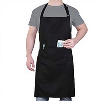 Ensemble de 4 tabliers de chef imperméables en polyester tissé réglables avec 2 poches, style bavoir, lavables en machine, pour hommes et femmes, cuisine et pâtisserie