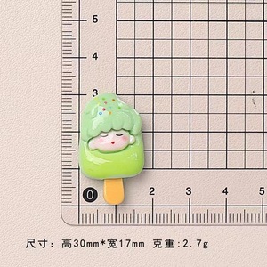 Accessoires en résine rouge vif motif crème glacée de dessin animé pour bijoux DIY, pinces à cheveux, coques de téléphone, gobelets et accessoires de tête - Vente en gros - Product Image 2