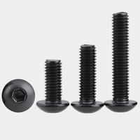 Vis M8-1.25 à finition oxyde noir, têtes de vis pour machine, filetage grossier, système d'measurement en pouces, longueur 10 mm