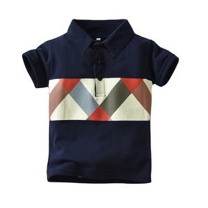 Boys' Casual Summer Cotton Short Sleeve <b>Polo</b> Shirt with Graphic Print for Kids - Product Image 2