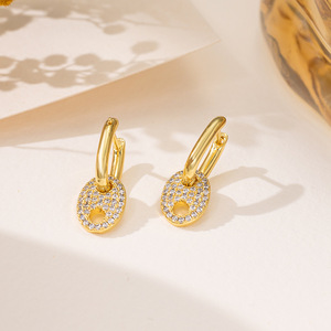 Cuff <b>Earrings</b> Geometric Gold 18K Gold Ear <b>Post</b> Bezel Setting Party Jewelry - Product Image 3