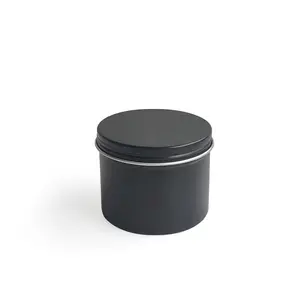 批发4盎司铝罐黑色糖果罐食品级滑动金属锡罐120毫升铝罐用于冰淇淋