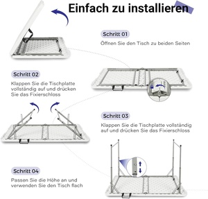 <span class=keywords><strong>Étagère</strong></span> Unité De Stockage Portable Pliable Hauteur Réglable Camping Garden Party Table Intérieur/Extérieur Durable Matière Plastique - Product Image 4
