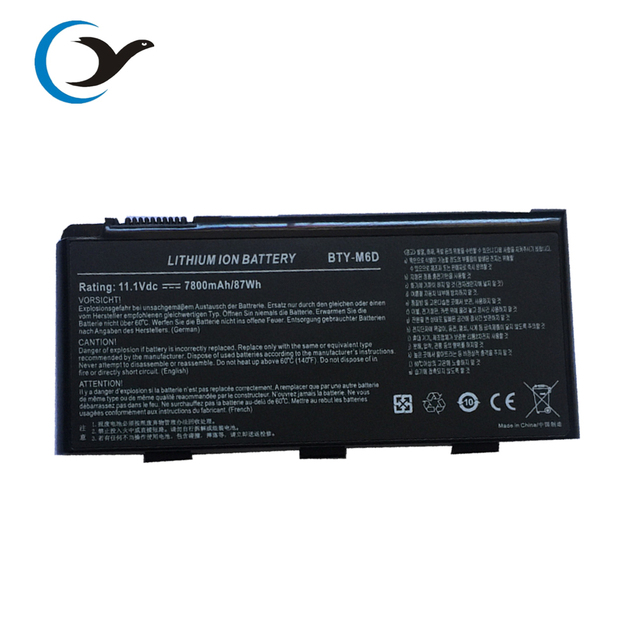 Newest Original Quality Laptop Battery BTY-M6D for MSI GT680 GX660 GT70 GT780 WT60 F750 M6D Rechargeable Li-Polymer Battery