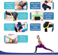 Kit de 5 Mini Bandas Elásticas de Resistencia para Ejercicio, Gimnasio y Terapia Física, Color Azul