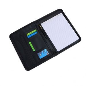 Promotion Custom Logo Business A4 Multifunctional PU Leather Zippered Office <b>File</b> <b>Folder</b> Portfolio - Product Image 4