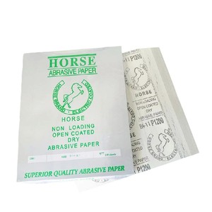 Papel abrasivo Horse 9x11 P1200 sin soporte, recubierto abiertamente, papel de lija seco para pulir madera y metal - Product Image 1