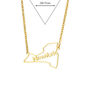 Go Party 10 Estilos Hollow Map Letter Colgante Collar Joyería de acero inoxidable Diferentes países Mapa Collares para Mujeres Hombres - Product Image 1
