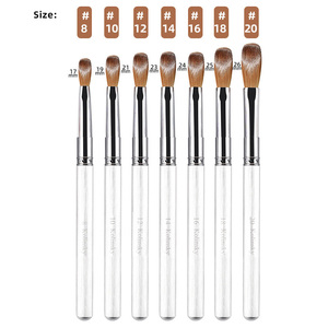 Silver Metal Handle Kolinsky Acrylic <b>Nail</b> Brush Pure Sable Hair Crystal Gel <b>Extension</b> Painting Brush - Product Image 5