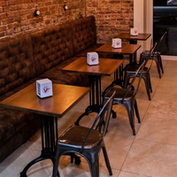 Meubles de restaurant de qualité supérieure de Foshan, table carrée en bois et métal, table à manger en bois durable et ensemble de chaises