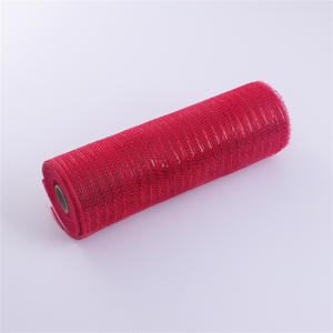 Kemasan jaring bunga gulungan pita emas karangan bunga 26cm * 9m pita jaring dekorasi pohon Natal pinggiran metalik untuk dekorasi Tulle - Product Image 6