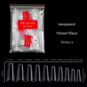 Transparent naturel français Flattop <span class=keywords><strong>faux</strong></span> <span class=keywords><strong>ongles</strong></span> conseils acrylique longue forme demi-couverture cercueil professionnel <span class=keywords><strong>faux</strong></span> manucure Salon outils - Product Image 6