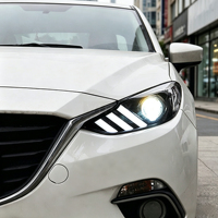 Ensemble de phares LED automatiques Mazda 3 Axela 2014-2016 style Mustang, triple DRL, projecteur, clignotant séquentiel
