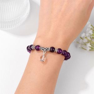 Bracelet en pierre naturelle avec perles de verre colorées, transformable, potentiel de marketing viral très élevé, prêt pour l'e-commerce - Product Image 1