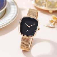 Petites montres carrées pour femmes avec chronographe, jolies montres-bracelets pour femmes, placage sous vide en acier inoxydable, quartz japonais, étanches