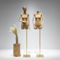 Mannequin de Couture Femme Adulte Demi-Corps Couleur Personnalisée Tête Chromée Bras Articulés en Métal Torsos en Tissu pour Magasin de Mode