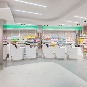 Escritorio de caja registradora de Farmacia de clínica pequeña y moderna, mostrador de recepción de Salón Blanco pequeño de belleza, Mostrador de <span class=keywords><strong>cajero</strong></span> de Boutique, escritorio frontal - Product Image 2