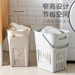 <b>Laundry</b> Basket Rectangle Light Gray Khaki Standing Type Bathroom Clothing Organizer - Product Image 2