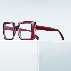 Gafas Ópticas de Moda 2025 al por Mayor, Monturas TR90 con Bisagras de Resorte, Montura Cuadrada Grande, Gafas Anti Luz Azul para Mujer - Product Image 2