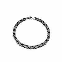 Bracelet pour homme en acier inoxydable électroplaqué, style vintage vieilli, personnalisé, carré, punk, minimaliste, hip hop