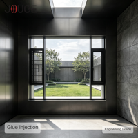 Fenêtre extérieure en aluminium JOUGE à structure à dix chambres, 120 mm, épaisseur de paroi 1,8 mm, bande insonorisante de 44 mm pour projet hôtelier moderne