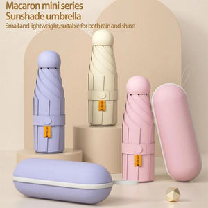 1 paraguas de sol compacto y ligero para mujer con protección UV, paraguas plegable de doble propósito en forma de cápsula - Product Image 2