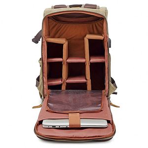 Mochila de Fotografía para Cámara DSLR, Personalizada, Vintage, de Lona Encerada, con Cierre de Cremallera, Impermeable, Antirrobo, Transpirable y Duradera - Product Image 4