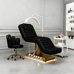 Lujosa cama de belleza eléctrica con Motor 3/4, silla de belleza eléctrica de acero inoxidable dorado, mesa de masaje <span class=keywords><strong>Facial</strong></span>, cama para SALÓN DE Hotel - Product Image 5