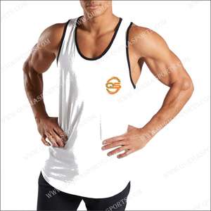 High Quality Custom Logo Tank Tops Wholesale Gym singlet Men <b>Stringer</b> <b>Vest</b> Tank Top Men Custom Running Singlet - Product Image 3