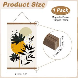 Colgador Magnético de Madera para Pósteres, Marcos Magnéticos de Madera para Lienzos, Impresiones Artísticas, Colgadores Magnéticos con Varillas, Tamaño y Color Personalizables - Product Image 5
