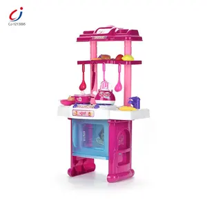 Juguetes De Cocina Ninos Anak-anak Memasak Set Deluxe Cookhouse Mainan Elektronik Cahaya dan Air Dapur Permainan