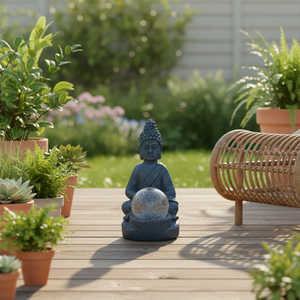 Nuova Lampada Decorativa da Giardino a Forma di Buddha <span class=keywords><strong>2026</strong></span>, Artigianato in Resina, Luce Solare IP44 Resistente all'Acqua, Facile Installazione - Product Image 1