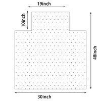 Tapis de chaise standard avec tapis à poils bas, coussinets de meubles biseautés, PVC transparent, 30x48 pouces, durable, réduction du bruit