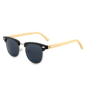 Classic Model <b>Square</b> Full Rim Bamboo Temple Sunglasses with <b>Mirror</b> Lenses and % UV Protection Unisex Women - Product Image 5