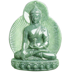 หยกธรรมชาติ พระศรีศรีสุทธตถาวร จี้หยกสีเขียวถั่วลันเตา ดีไซน์ดั้งเดิม UNISEX ของขวัญพุทธศาสนา พร้อมใบรับรองการประเมินราคา FG84 - Product Image 5