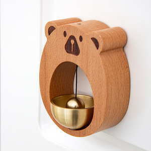 Campana de Viento de Oso de Madera Maciza con Latón Magnético, 8.8*7.8cm, Estilo Japonés, Campana de Entrada, Campana de Recordatorio, Regalo de Madera Colgante - Product Image 2