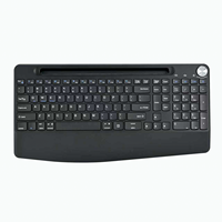 Teclado Ergonómico Inalámbrico de 2.4Ghz con Retroiluminación RGB, Soporte para Teléfono Integrado y Reposamuñecas para Mac, Windows, Laptop y PC