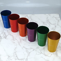 Tasse à eau en aluminium personnalisée avec logo imprimé en usine, sensible au froid, changeant de couleur, à paroi simple, mug en aluminium à changement de couleur, plusieurs tailles