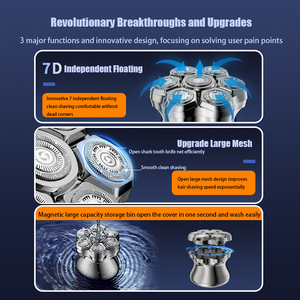 Komingdon Không Dây Người Đàn Ông Có Thể Sạc Lại Điện Dao Cạo Xách Tay LCD Hiển Thị Râu Tóc Tông Đơ Không Thấm Nước Ướt Khô Đầu hói Máy Cạo Râu - Product Image 3