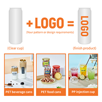 Bouteille à Café Transparente en Plastique PET 250ml 330ml 500ml 650ml 202# Tasse Gobelet pour Boissons Gazeuses