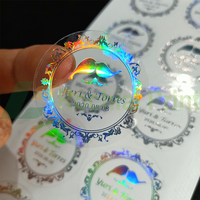 Autocollant transparent personnalisé avec estampage à chaud Couleur de la feuille holographique