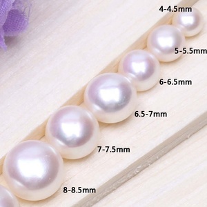 14mm demi percé <span class=keywords><strong>perles</strong></span> d'eau douce blanc rose violet gros Bouton perle d'eau douce naturelle perle haute brillance - Product Image 3