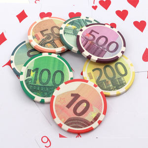 Fichas de póquer de cerámica de 10g, 8 rayas de diámetro, 39, 43, 45, 46, 48,5, 50, 52, 55mm, valor en efectivo personalizado, para jugar, venta al por mayor - Product Image 1